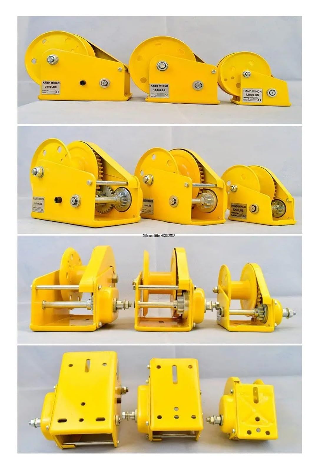 Seilwinde, 1200 lbs Handkurbel Zwei-We-selbstsichernde manuelle Winde, kleine tragbare Haushalts-Traktionshebemaschine mit manueller Bremswinde,für Auto, Pannenhilfe, Abschleppen usw.