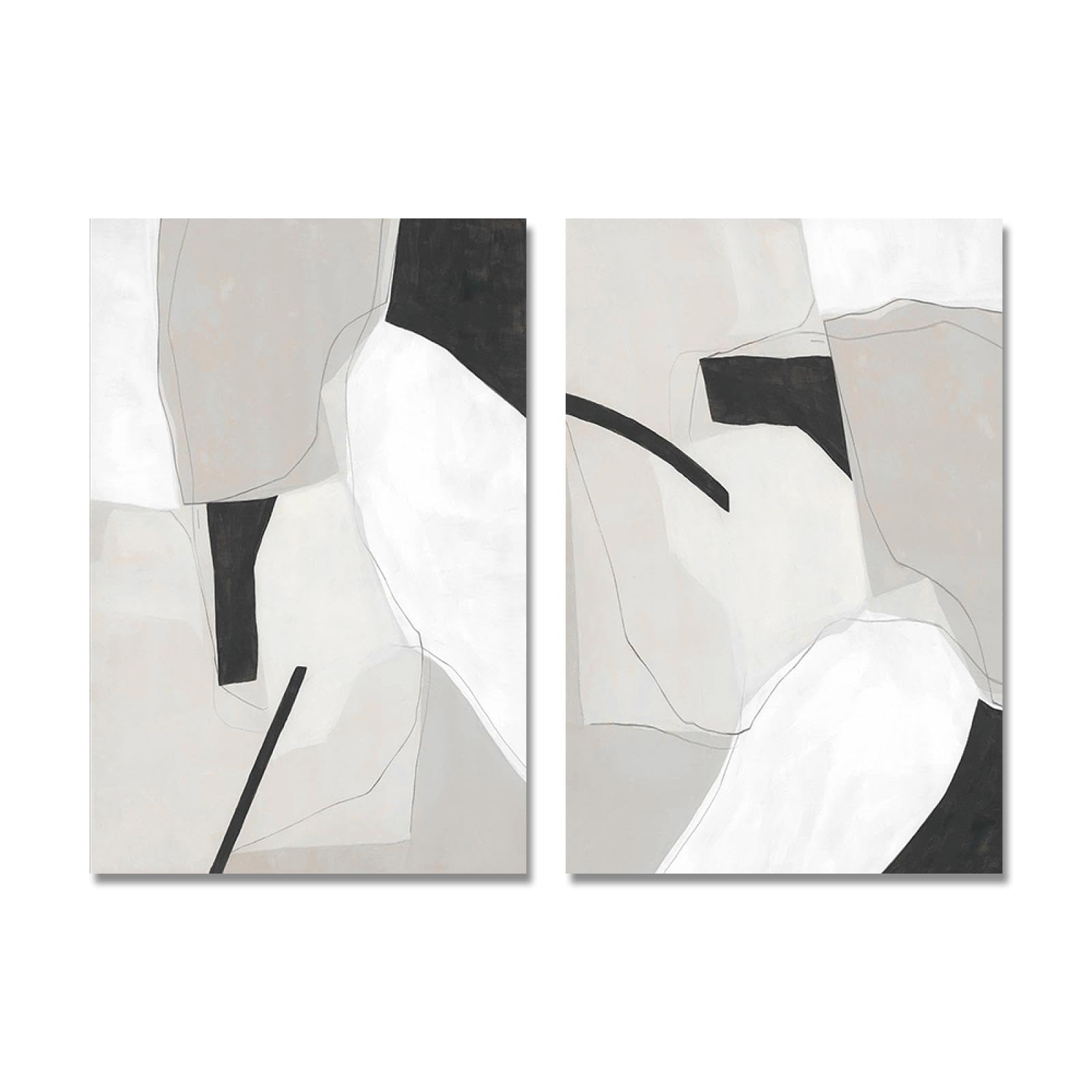 Guying Art With Frame Minimalist Nordic Geometry Canvas Painting Decorativos Poster Prints Wall Art Pictures For Living Room Bedroom Artworks 70X90cm(28X35in) X2