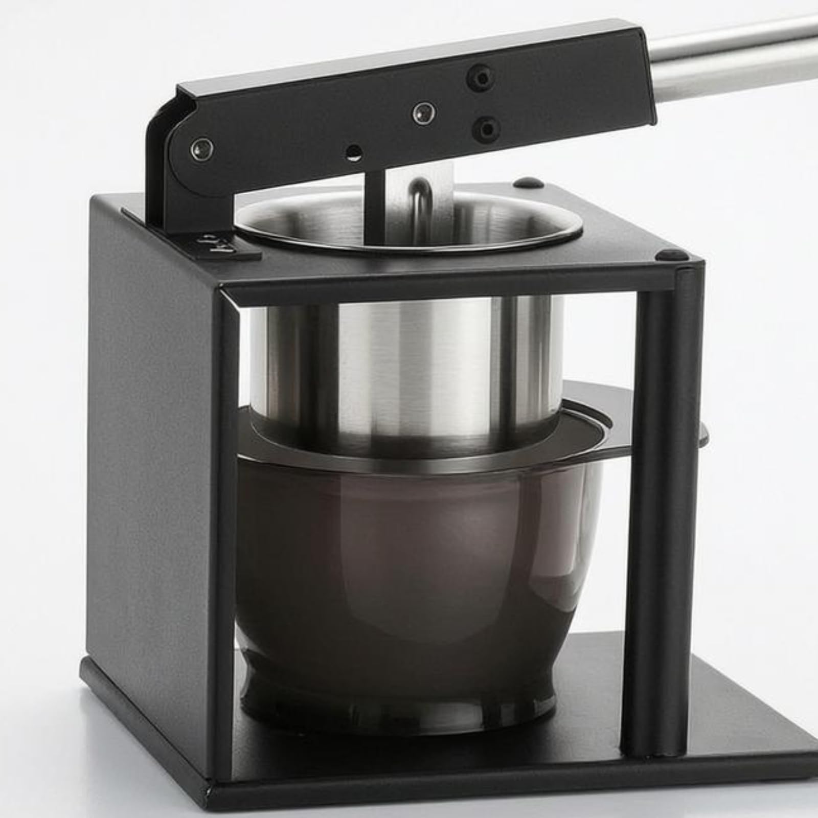 Amagogo Manuel Extracteur Jus Citron Presse Fruit Inoxydable Levier Mécanique Structure Ouverte Socle pour Bol Compact 18x16x18cm Adapté à Comptoir Cuisine Petit Restaurant Food Truck