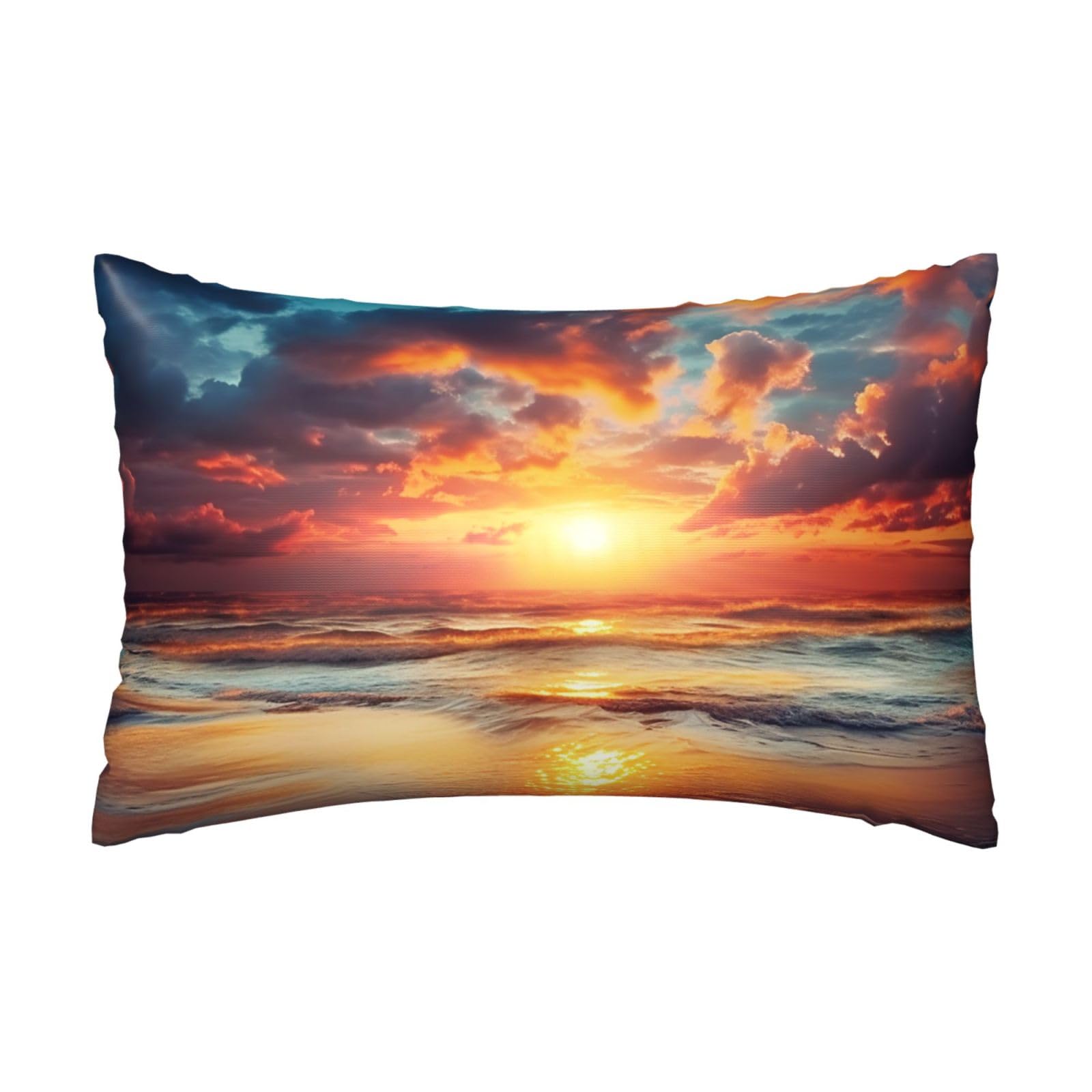 Satin Pillowcase for Hair and Skin, Cloudy Sunset Sky Pillow Case Queen Size 20x30 Inches, Cooling Silky Pillowcases with Zipper Ultra Smooth and Soft Pillow Cover for Sleeping