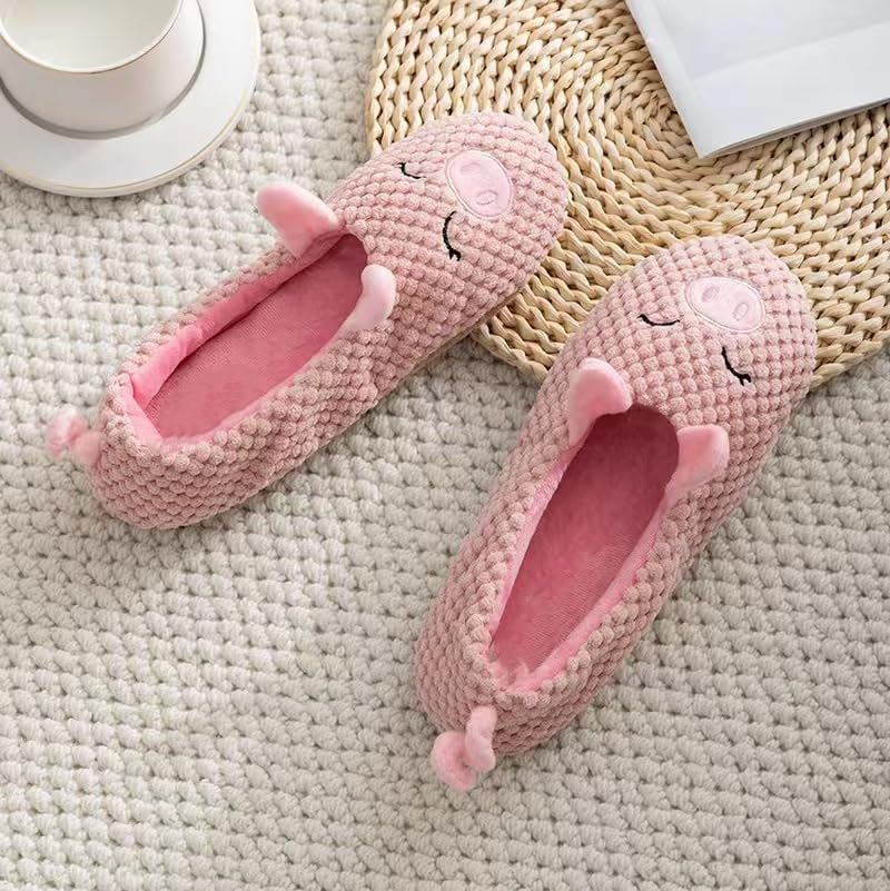 Cute Pig Slipper for Women Cartoon Slippers Animal Slippers Warm Slippers Women's House Shoes Cotton Knit Memory Foam Maternity Slippers 5