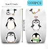 Rollo de 1000 calcomanías de pingüino, 2 rollos, 10 diseños de calcomanías de animales | Lindas calcomanías de pingüino de dibujos animados, recompensas para el aula, álbum de recortes, sellos para sobres, manualidades, recuerdos de fiesta y decoraciones de regalo 3