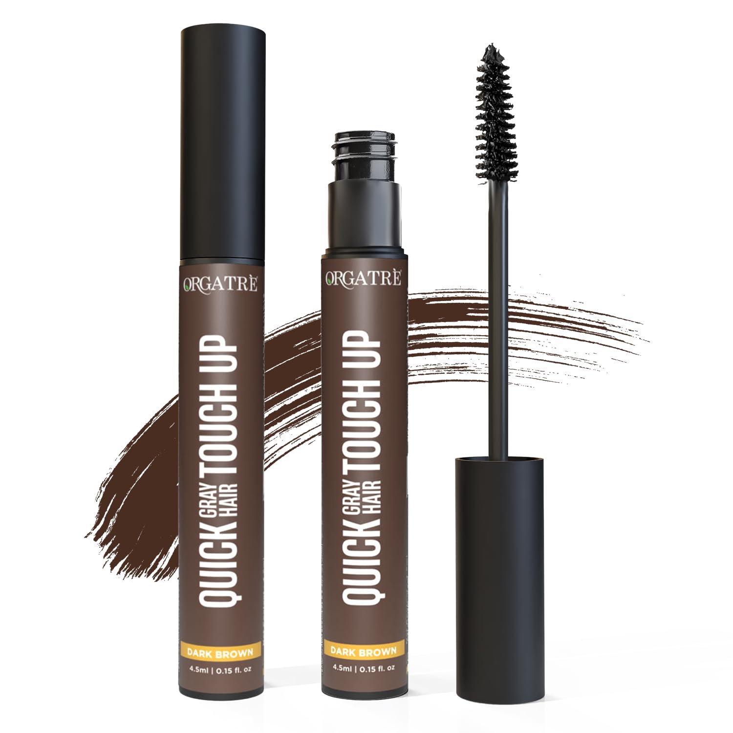 Orgatre Quick Gray Hair Touch Up Stick | Instant Gray Coverage | Semi-Permanent Color | Smudge-Proof & Long-Lasting | Enriched with Almond (Brown, 4.5ml)-picture-48