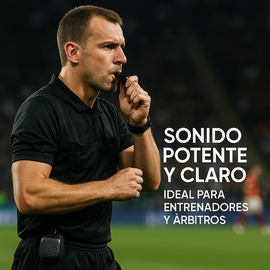 Silbato de Acero Inoxidable con Bola Profesional para Árbitro, Socorrista y Emergencia