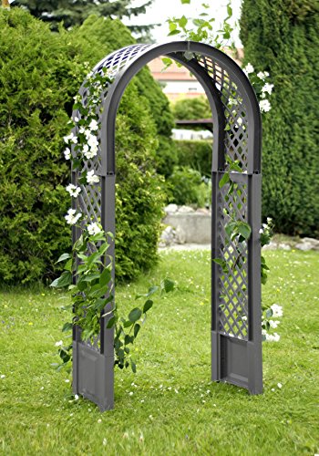 KHW Rosenbogen mit Erdspießen, grau, 100x43x207 cm, 37902