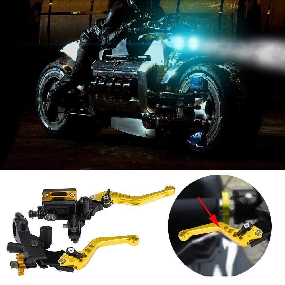 Longzhou 1 coppia 7/8"(22mm) universale moto freno frizione master cilindro serbatoio leve frizione freno(oro)