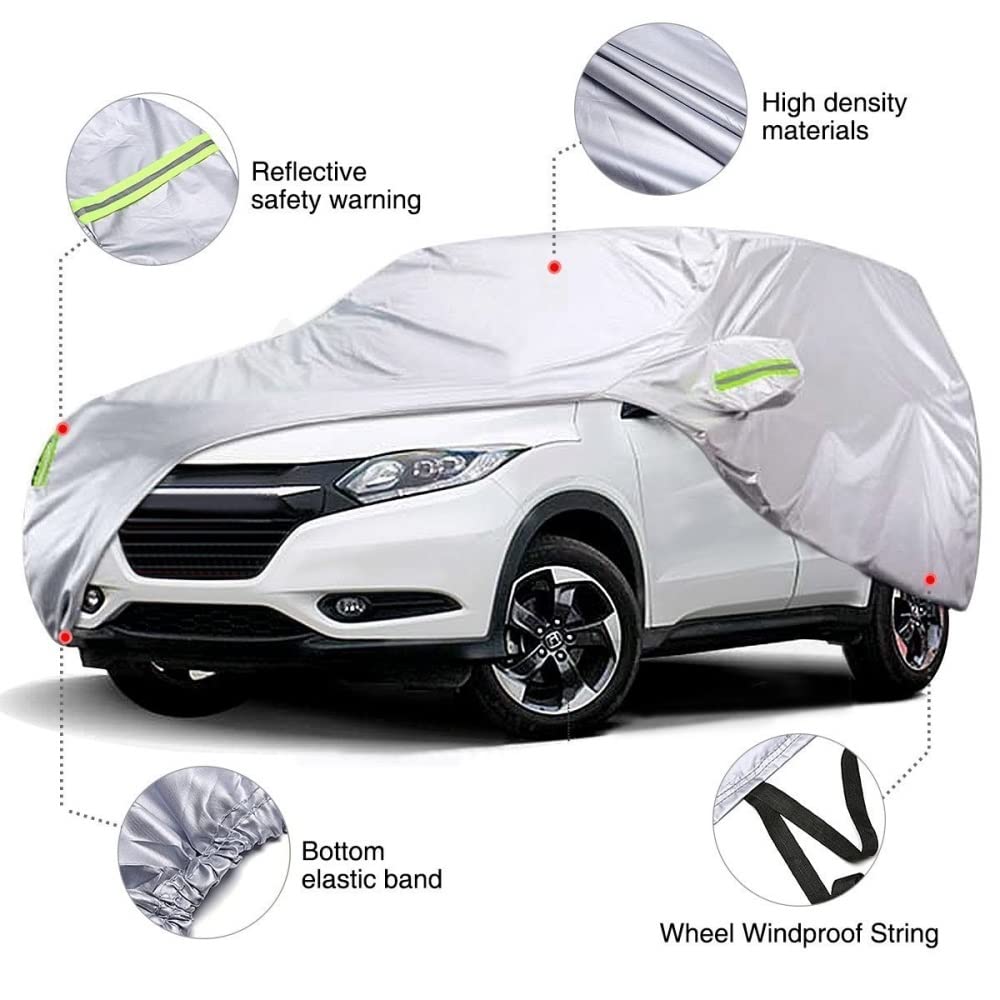 Cubierta de Coche Cubierta Completa SUV Cubierta Coche Plata 210T Impermeable Anti UV Todo Tiempo Protector Cubierta Parasol Antipolvo Auto Cover