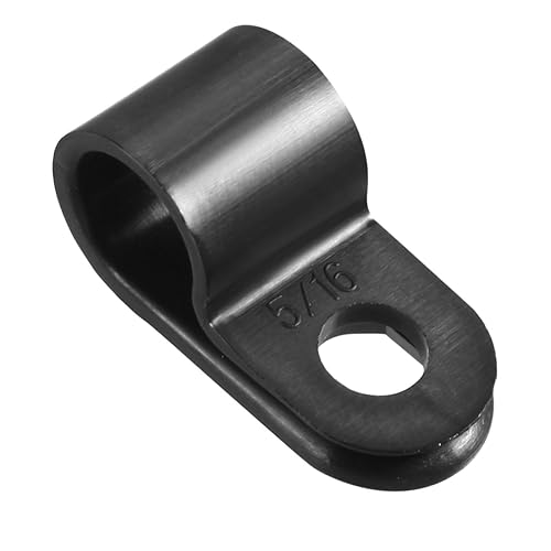 uxcell 30 Uds Nylon R-Type Cable Clamp Organizador Cable Clips para Gestión de Cables 0.311 in Negro CC-1.5