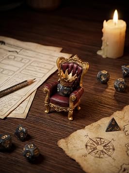 Stylor DND Dice Jail Throne Holder with Crown & D20 Dice - Premium Resin Gifts for Dungeons and Dragons, Dungeon Master, Tabletop RPG DND Accessories & Dice Display Stand
