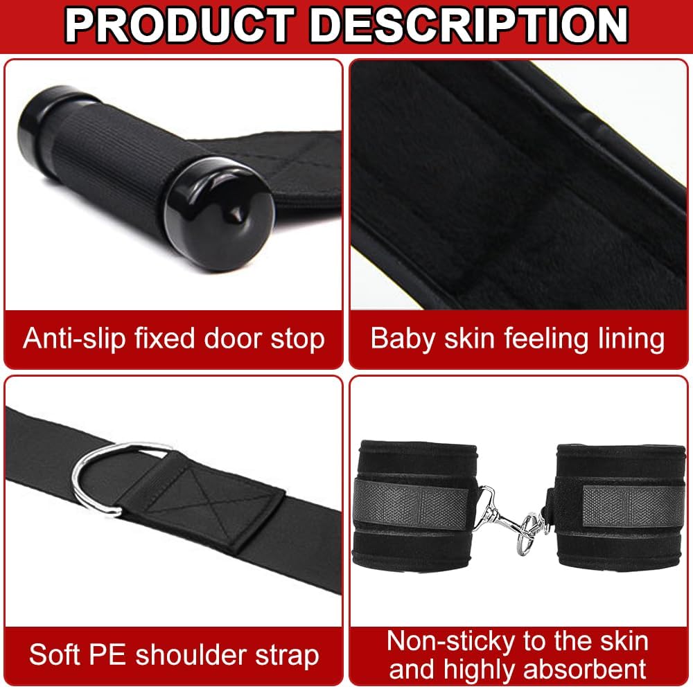 Sex Straps Door Sex Swing, Sex Furniture for Bedroom with Adjustable Spreader Straps, The Door Swing for Adults Sex Straps for Adult Sex Sling Heavy Duty Frequent Flyer Door Mount Swing