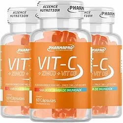 Kit 3x Vitamina C 1000mg e D3 Com Zinco Pura Pote 60 Capsulas imunidade 30 Doses Importado Original