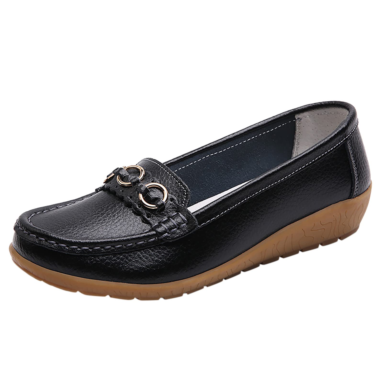 Mocassin Femme - Classique Cuir Chaussures Casual Plates Bateau Loafers Elegant Léger Confort Chaussures De Conduite pour Printemps Été