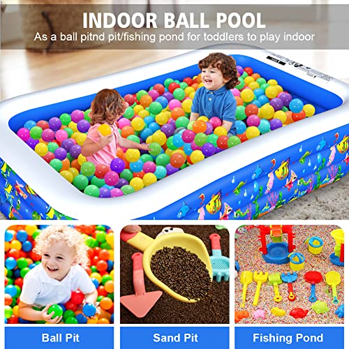 Inflatable Swimming Pool, Family Inflatable Swimming Lounge Pool 120" X 72" X 22" Full-Sized Inflatable Pool For Adults, Garden, Backyard, Outdoor Summer Water Party #TOP4