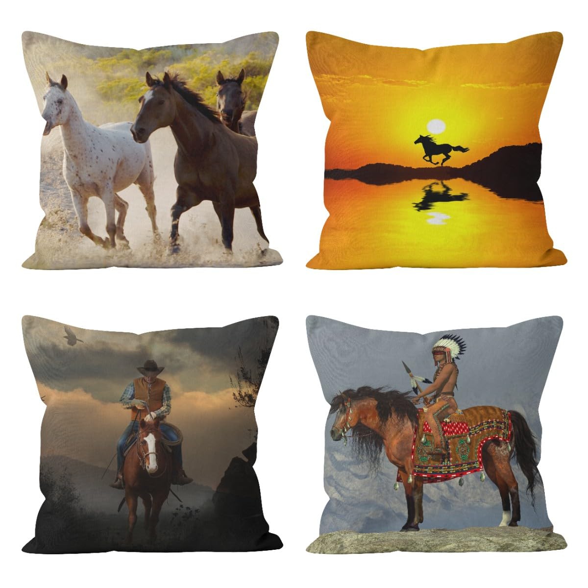 Taie d'oreiller imprimer cheval pour proteger vos coussins des taches