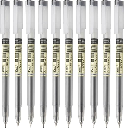 Flair Glass 0.6mm Gel Pen | Water Proof Ink For Smooth Flow System | Low-Viscosity Ink For Smudge Free Writing | Quick Dry Ink | Transparent Body…