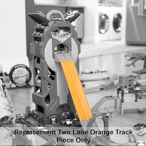 Miniatura 2 de Pieza de repuesto para Hot Wheels Mega Garage Die-Cast Vehicle Playset - FTB68  Reemplazo 11 34" Pieza de pista naranja de dos carriles