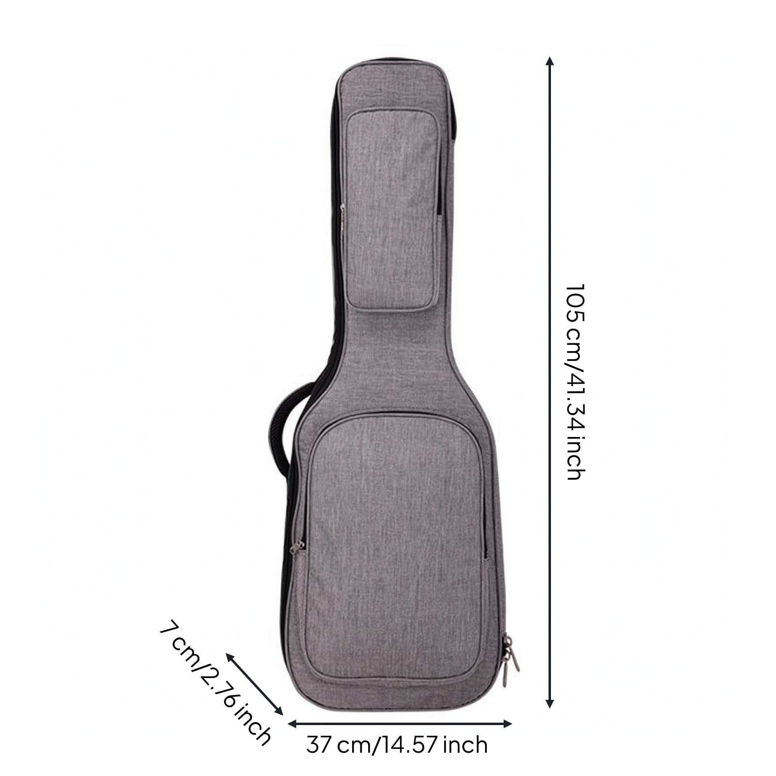 Qianly Bolsa Acolchada Guitarra Eléctrica Asas Transporte Funda Guitarra Eléctrica Ligera Accesorio Musical, Confortable con Forro De Franela Gris Niebla