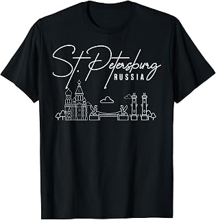 St. Petersburg Russia City Skyline Map Travel T-Shirt