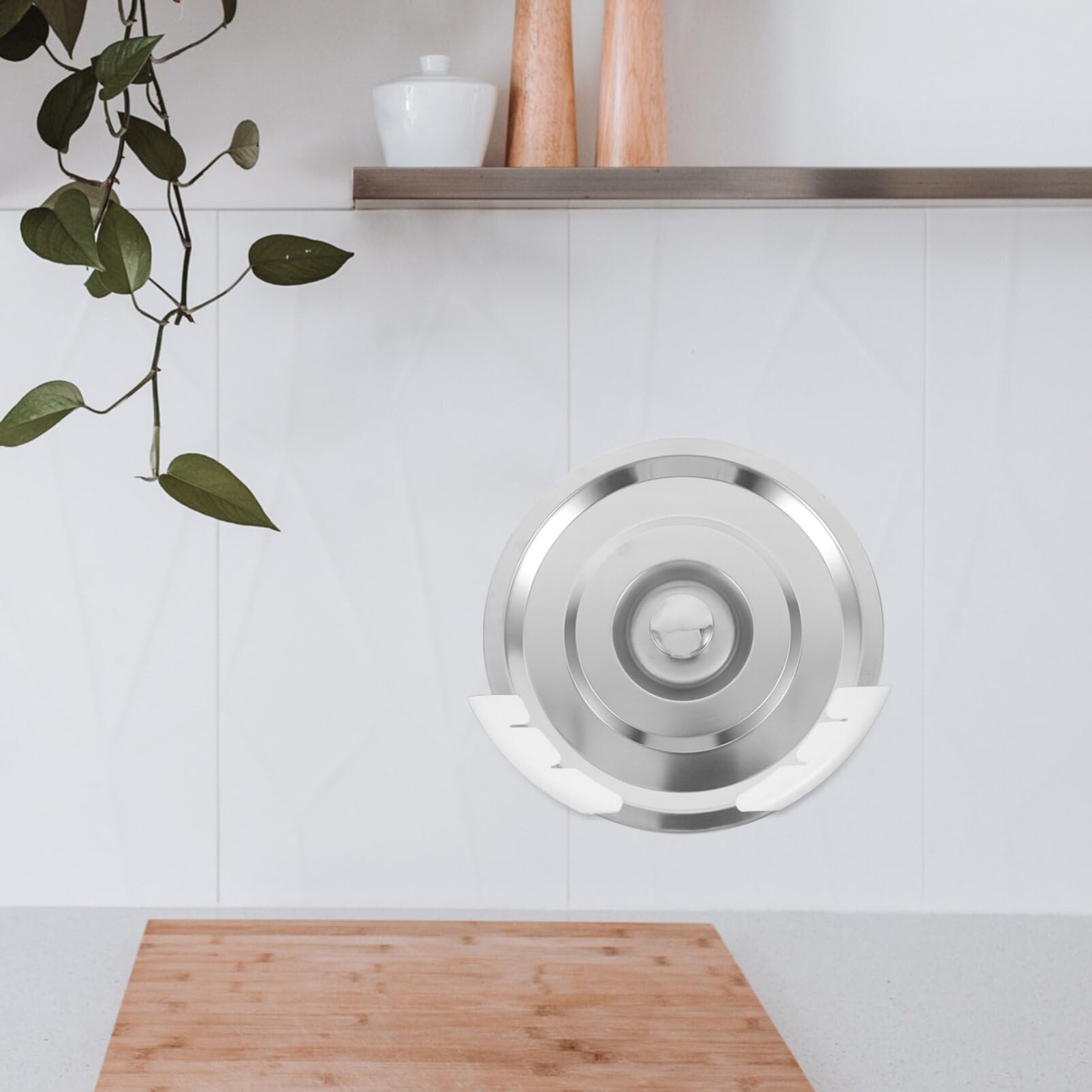 HOLIDYOYO Modern Pot and Pan Lid Organizer Easy Install Wall Mount No Drilling Lid Holder for Kitchen