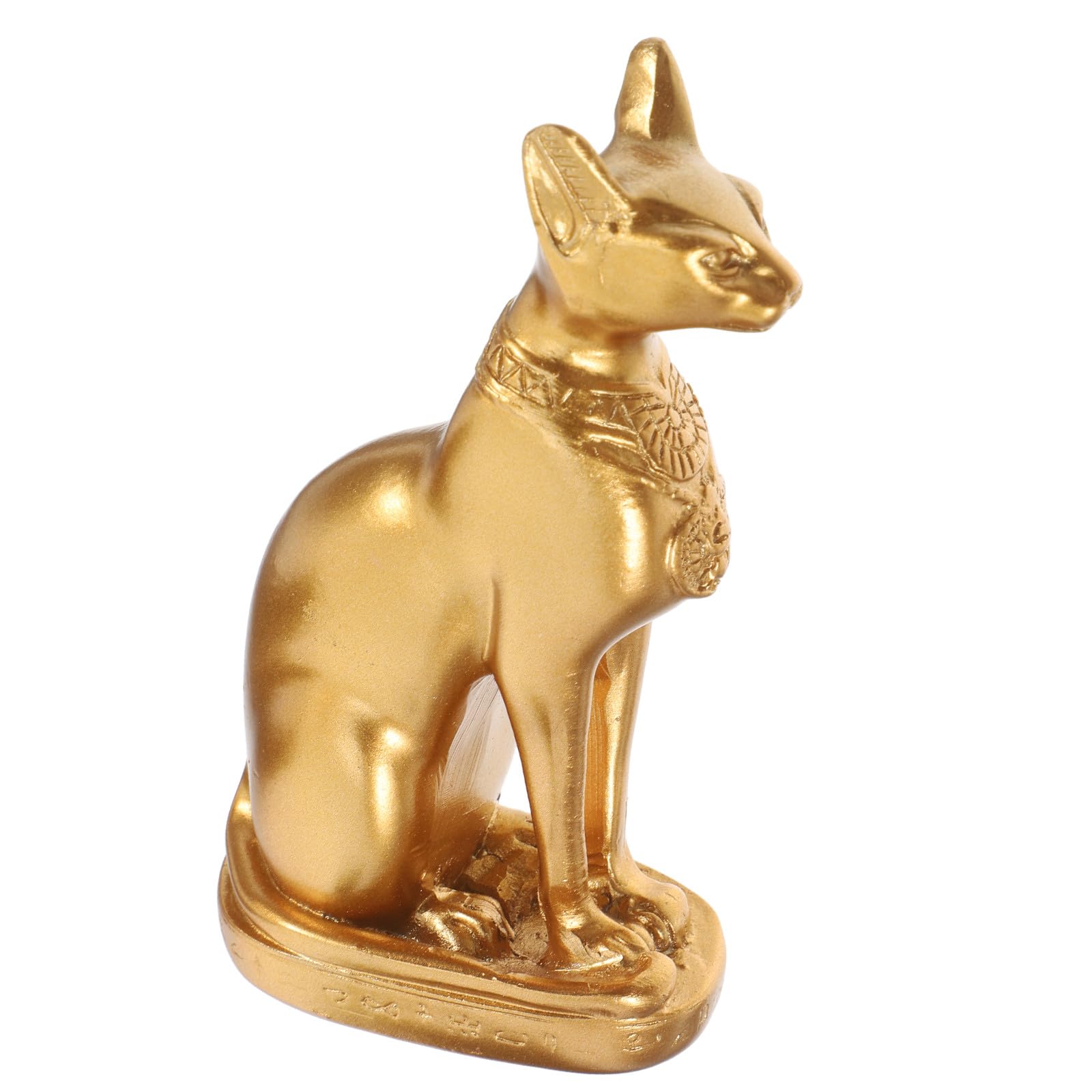 Estatua Decorativa Diseño Elegante y Estilo Creativo de Resina Dorada de Gato Egipcio para Decoración del Hogar y Dormitorio