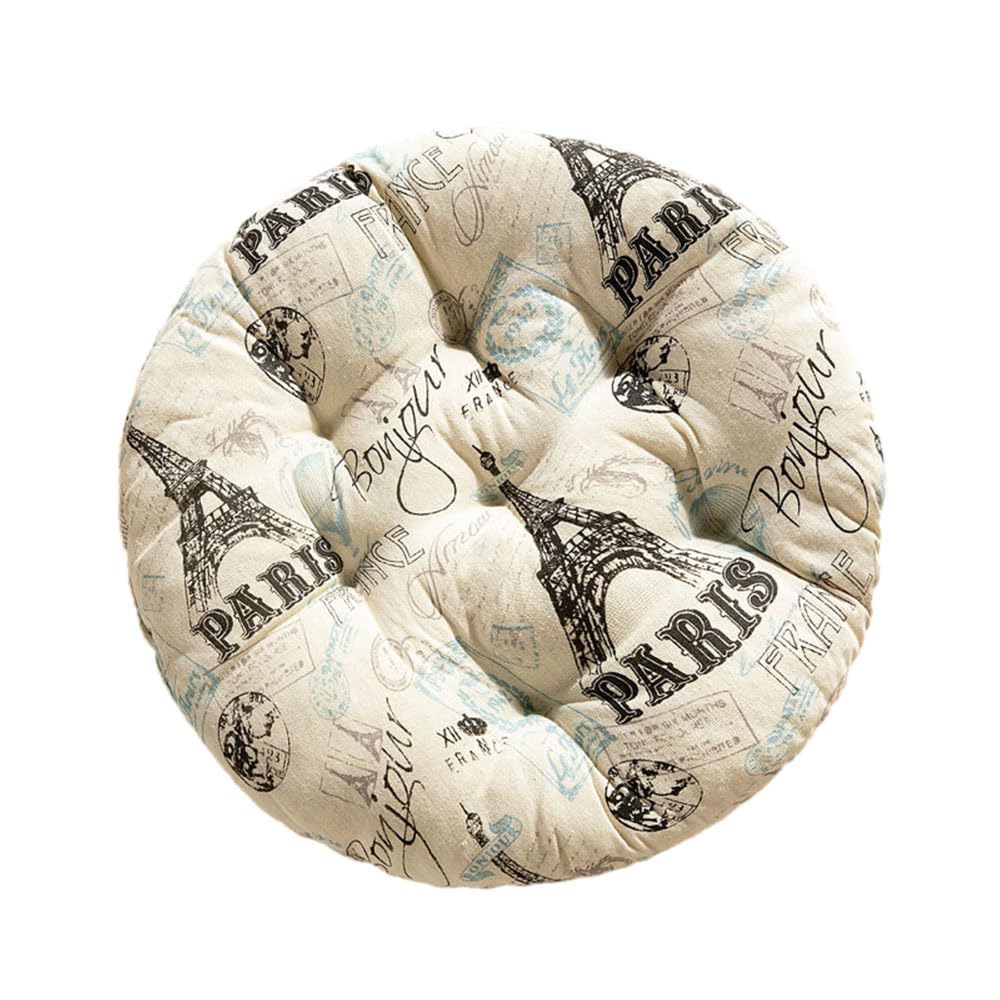 DOTBUY-SHOP Chair Cushions, Non Slip Garden Chair Cushions Round Seat Pads Comfortable Chair Pads for Children, Adult Seat Cushions for Dining Chairs (45x45cm,Eiffel Tower)