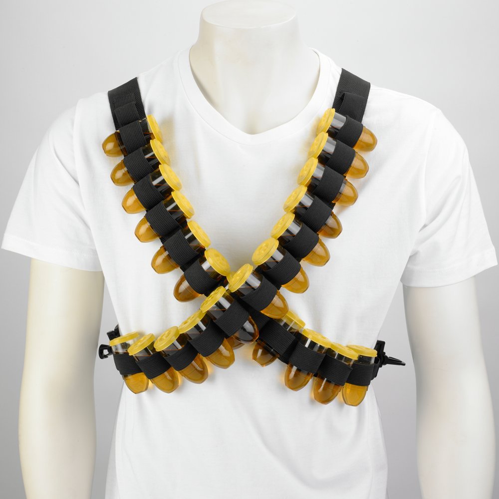 Drinking Shot Bandolier The Ultimate Bar Accessory Military Style Shot holder Includes 24 Bullet Shots