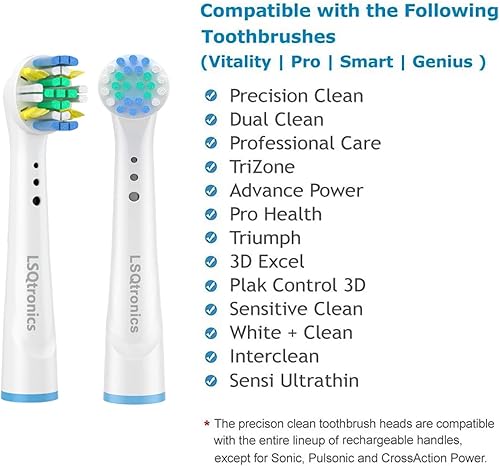 Miniatura 4 de 8 cabezales de cepillo de dientes compatibles con cepillo de dientes eléctrico Oral B, limpieza de hilo dental y precisión, compatible con Braun