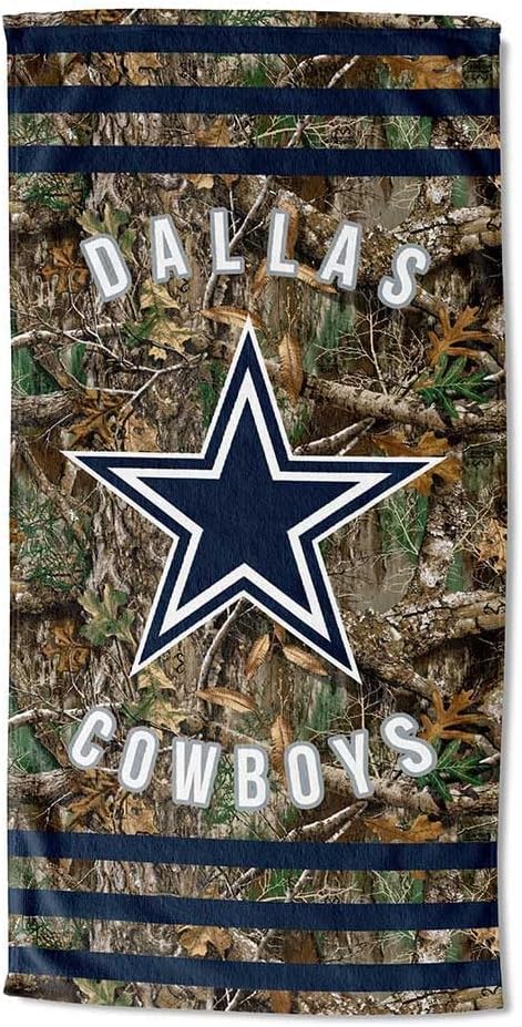 Image of Northwest NFL Dallas Cowboys Unisex-Adult Beach Towel, 30 inch x 60 inch, Realtree Camo Stripes (Pack of 6)
