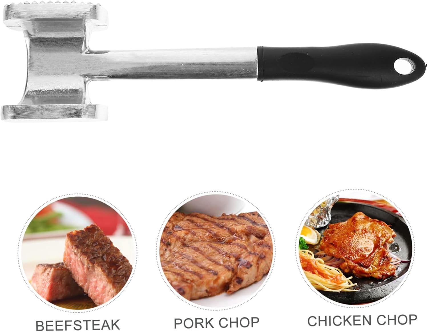 Dual-sided Meat Hammer Aluminum Kitchen Mallet Tool Meat Shredder for Home and Kitchen