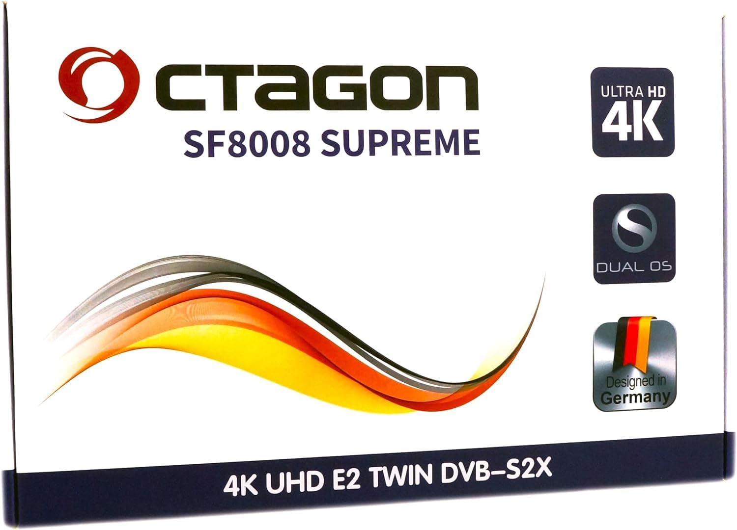 OCTAGON SF8008 UHD 4K Supreme Twin Sat Receiver, 2X DVB-S2X Tuner, E2 Linux & Define OS, mit PVR Aufnahmefunktion, M.2 M Key, Gigabit LAN, Kartenleser, Sat to IP, WiFi WLAN + HM-SAT HDMI Kabel