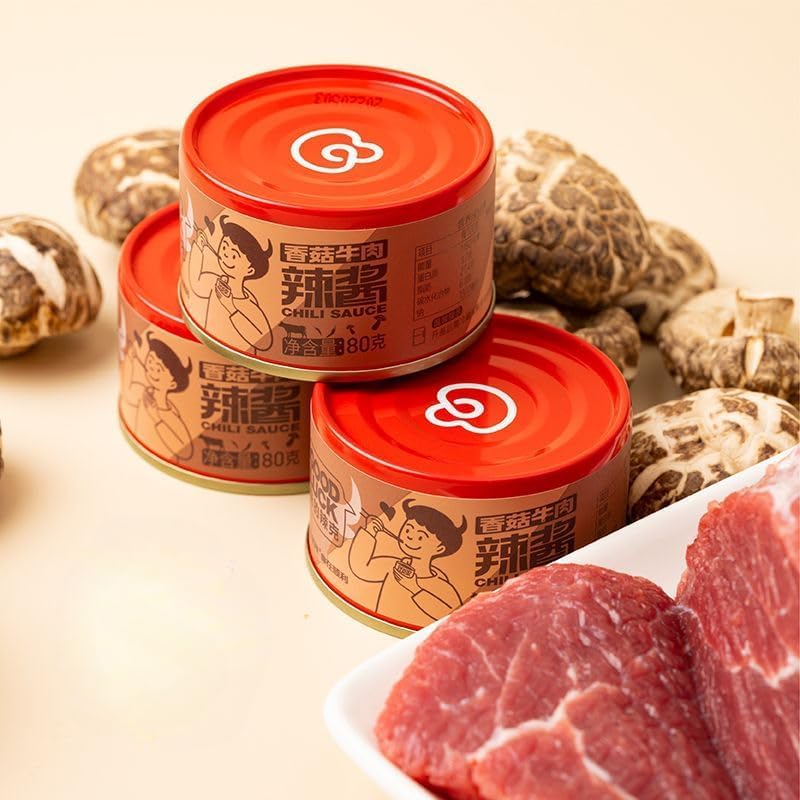 Instant mushroom sauce, spicy chili sauce, delicious soybean sauce, picked bamboo shoots, kimchi, hot pot dipping sauce, delicious mushrooms, vegetable sauce, healthy food (Spicy Flavor,1 can)