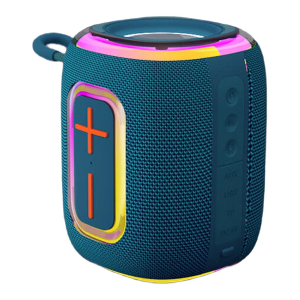 Enceinte Bluetooth IPX5 étanche bleue avec lumière RVB et ports USB TF AUX - 8