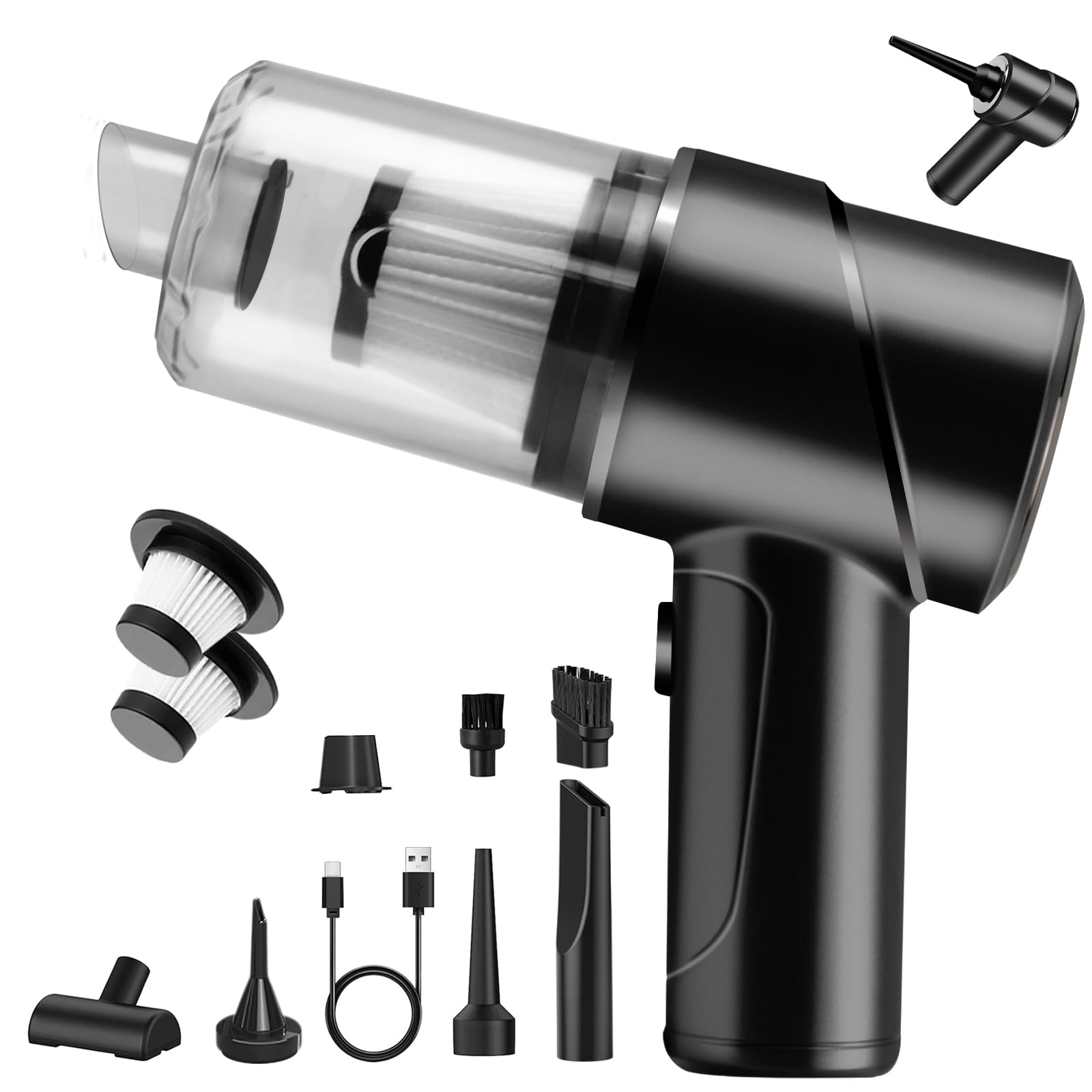 Wireless Handheld Vacuum Cleaner, 12000Pa Car Vacuum Cleaner, Wireless 3-in-1 Vacuum Cleaner & Air Blower & Pump, Multifunctional Handheld Vacuum Cleaner with Brush for Car, Office, Home-picture-20