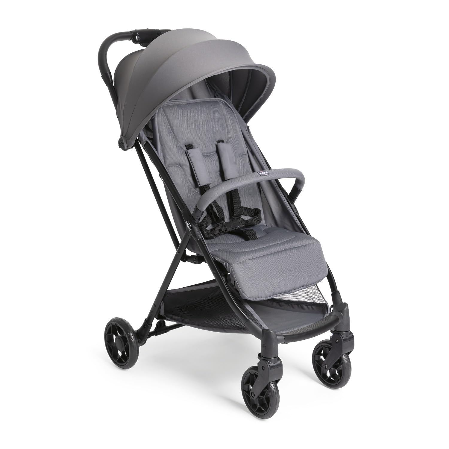 Chicco Urbino, Passeggino 0+ Mesi-22 Kg, Passeggino Leggero con Chiusura Smart e Compatta, Capotte Estensibile con Trattamenti UV50+ Antipioggia, Schienale Reclinabile, Regolabile, Poggiagambe, Grigio