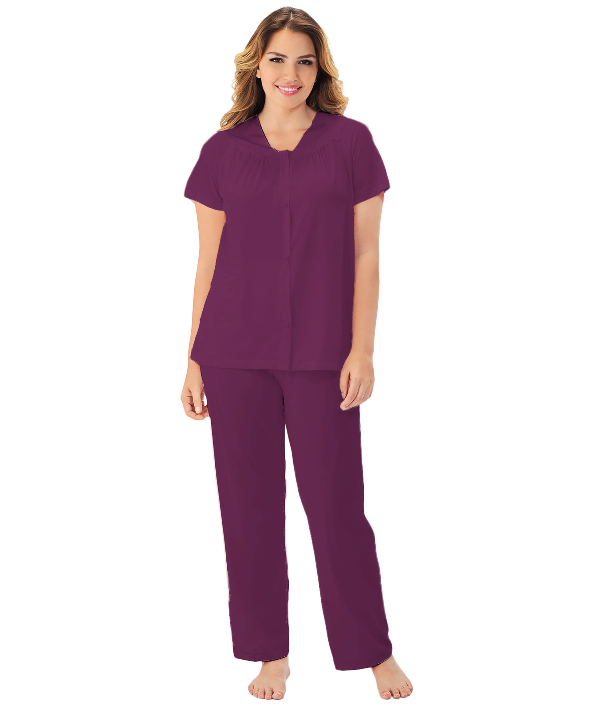 Exquisite FormWomen's Plus Size Coloratura Sleepwear Short Sleeve Pajama Set 90807