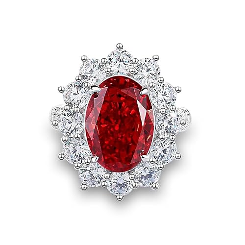 SUTTONRAL 14K Gold over S925 Ruby and Moissanite Stylish Ring, Modern Elegance for Everyday Wear, Chic and Versatile for Various Occasions (6)