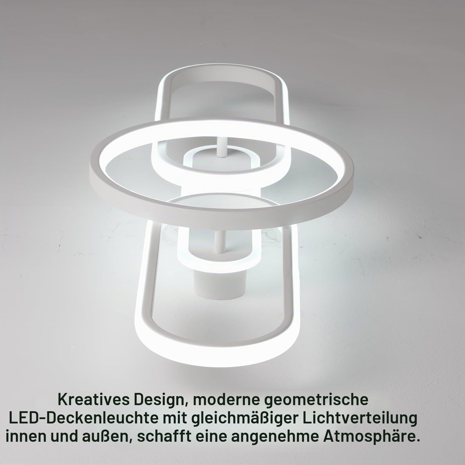 LED Deckenleuchte Dimmbar Wohnzimmer Deckenlampe Weiß Küchenlampe Schlafzimmerlampe Fernsteuerung und App Steuerung, Modern Deckenbeleuchtung mit Memory Funktion, L81cm 40W