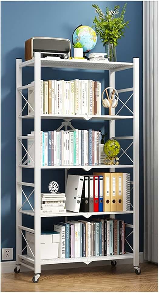 white folding bookcase