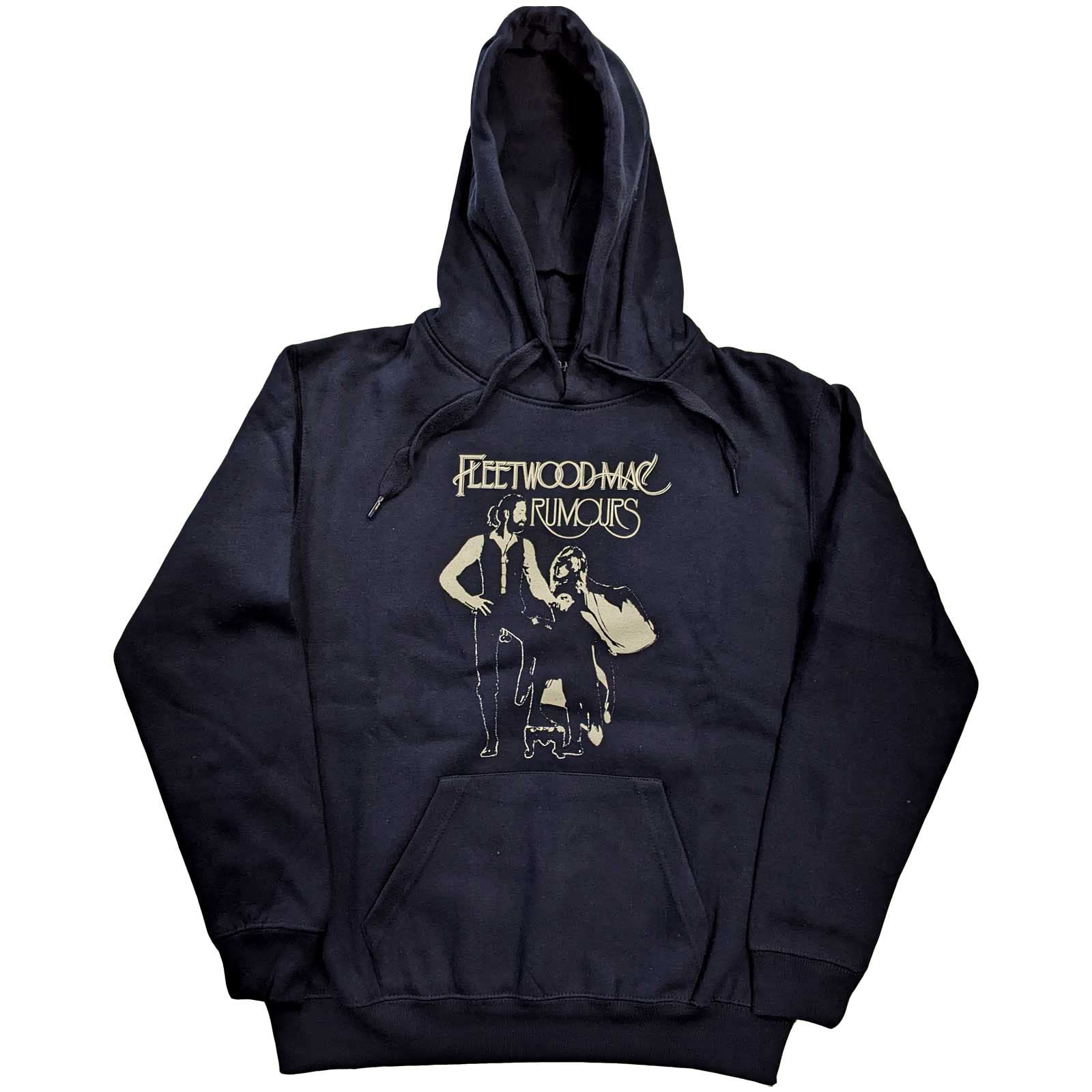 Fleetwood Mac Hoodie Rumours Band Logo Official Unisex Navy Blue Pullover XL