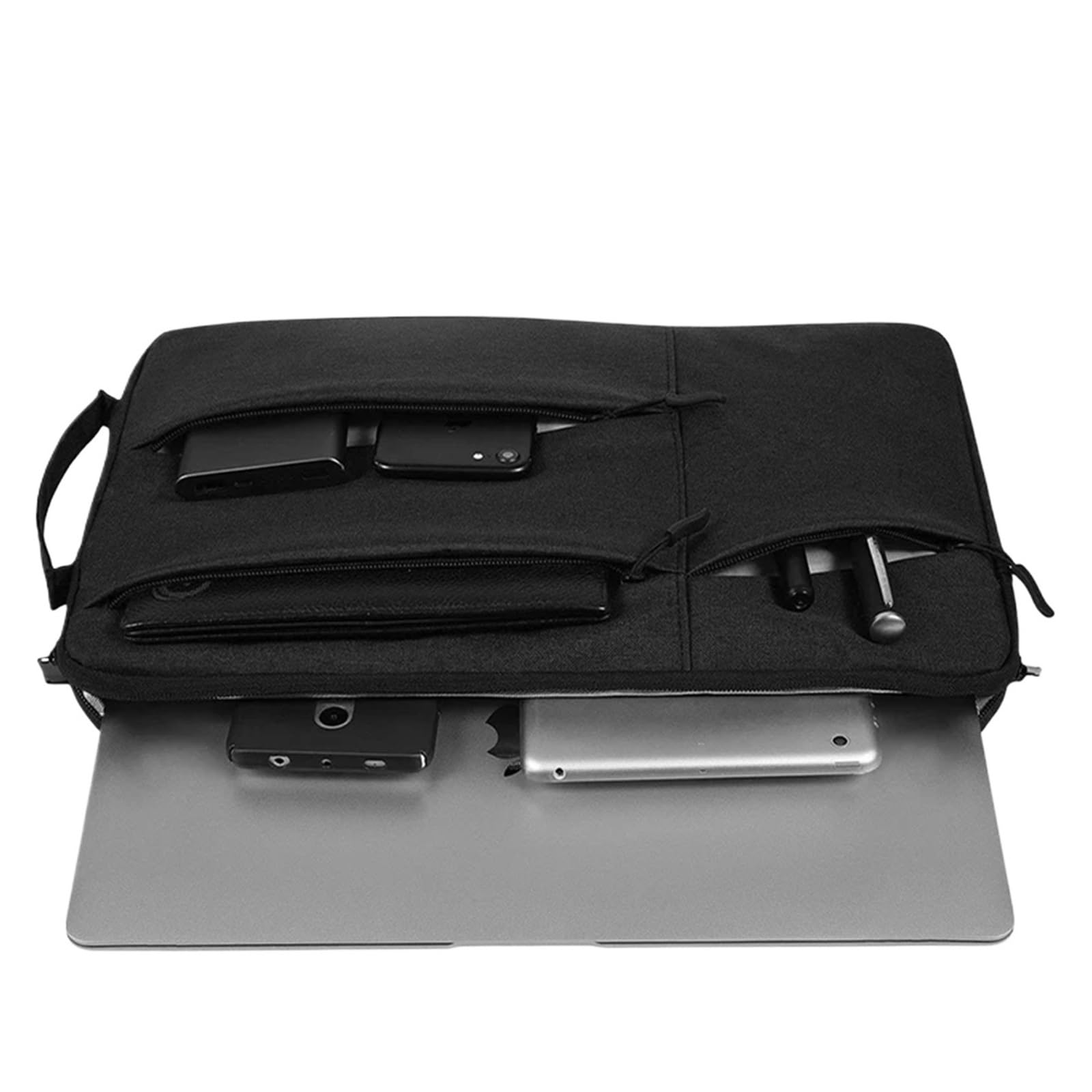 Custodia universale per notebook da 11-15,6 pollici, custodia protettiva leggera (11/12/13,3/14/15/15,4/15,6 pollici), impermeabile, portatile, imbottita, colore grigio chiaro