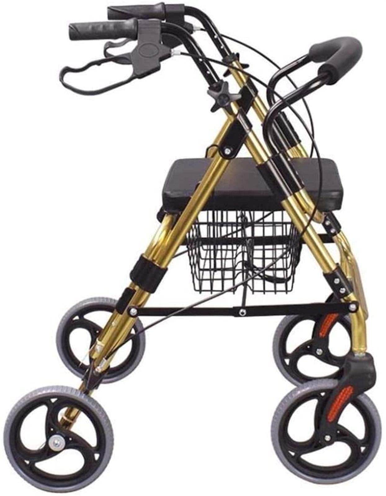 Rollator Walker Walker Rollator Rollator - Chodzik na kółkach ze składanym siedziskiem, Rollator w stylu europejskim, Chodzik na 4 kołach dla seniorów - z wyściółką