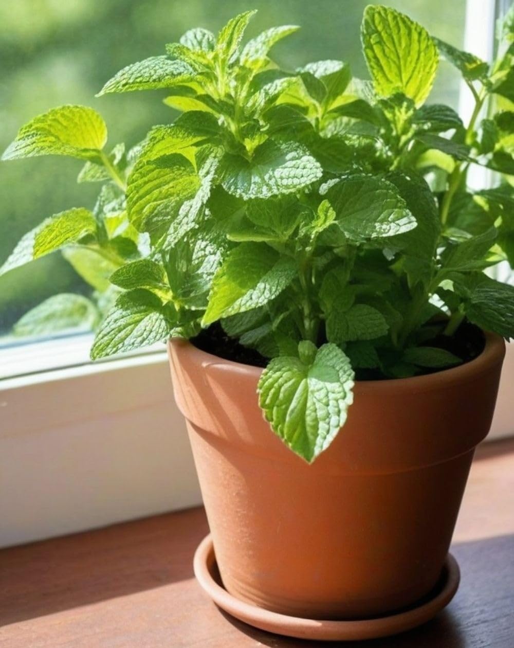 Peppermint Live Plant, Aromatic Herb with Green Leaves, Suitable for Kitchen Garden Pots, Basil Mint Type, Pack of 1