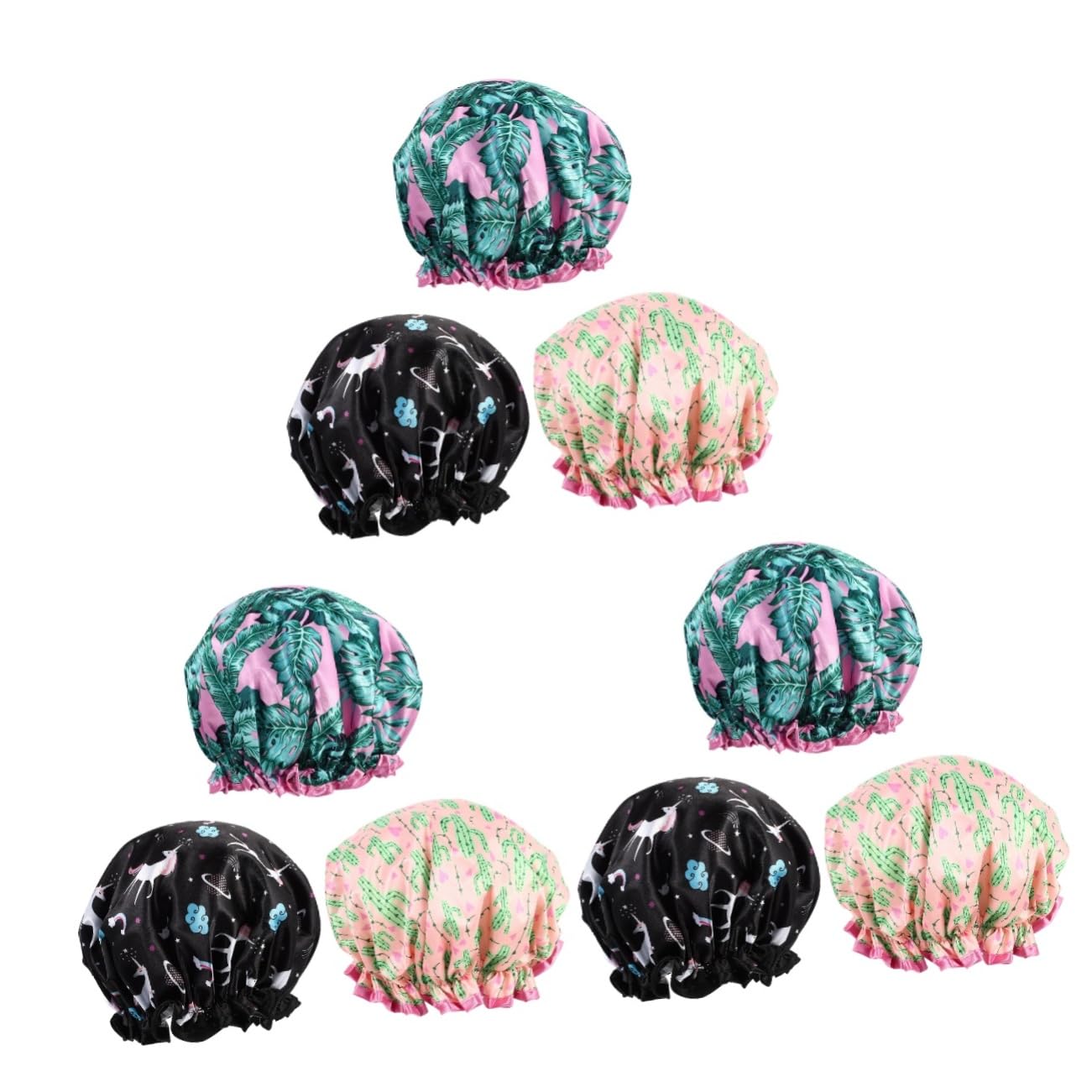 DOITOOL 9stücke Digitale Druck-duschhaube Elastische Haarschutz-kappen Für Haarfärbung Wiederverwendbare Badekappen Geeignet Für Haartypen Und Stile Optimal Für Makeup Und Pflege