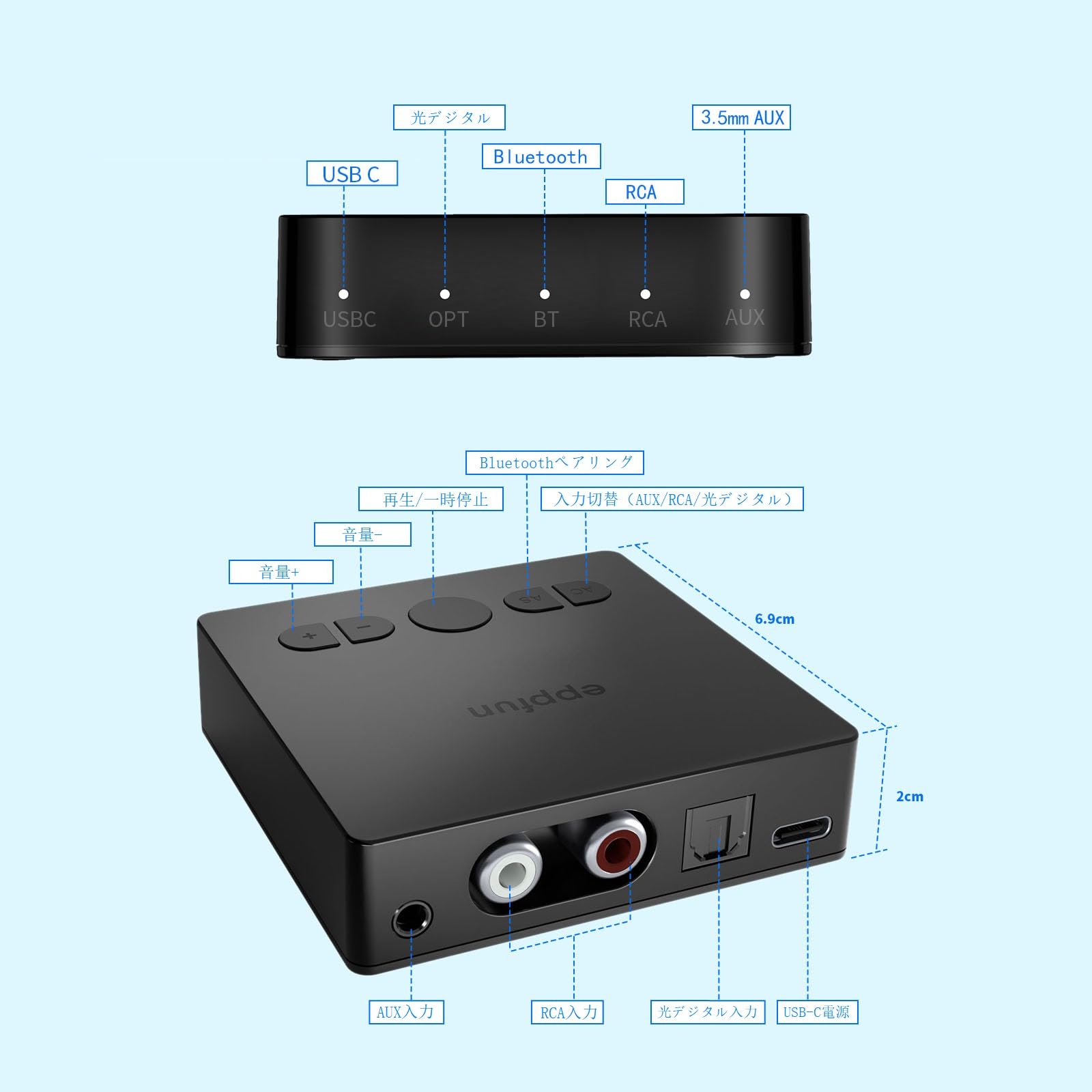 Amazon | eppfun LE Audio Auracastトランスミッター テレビ用