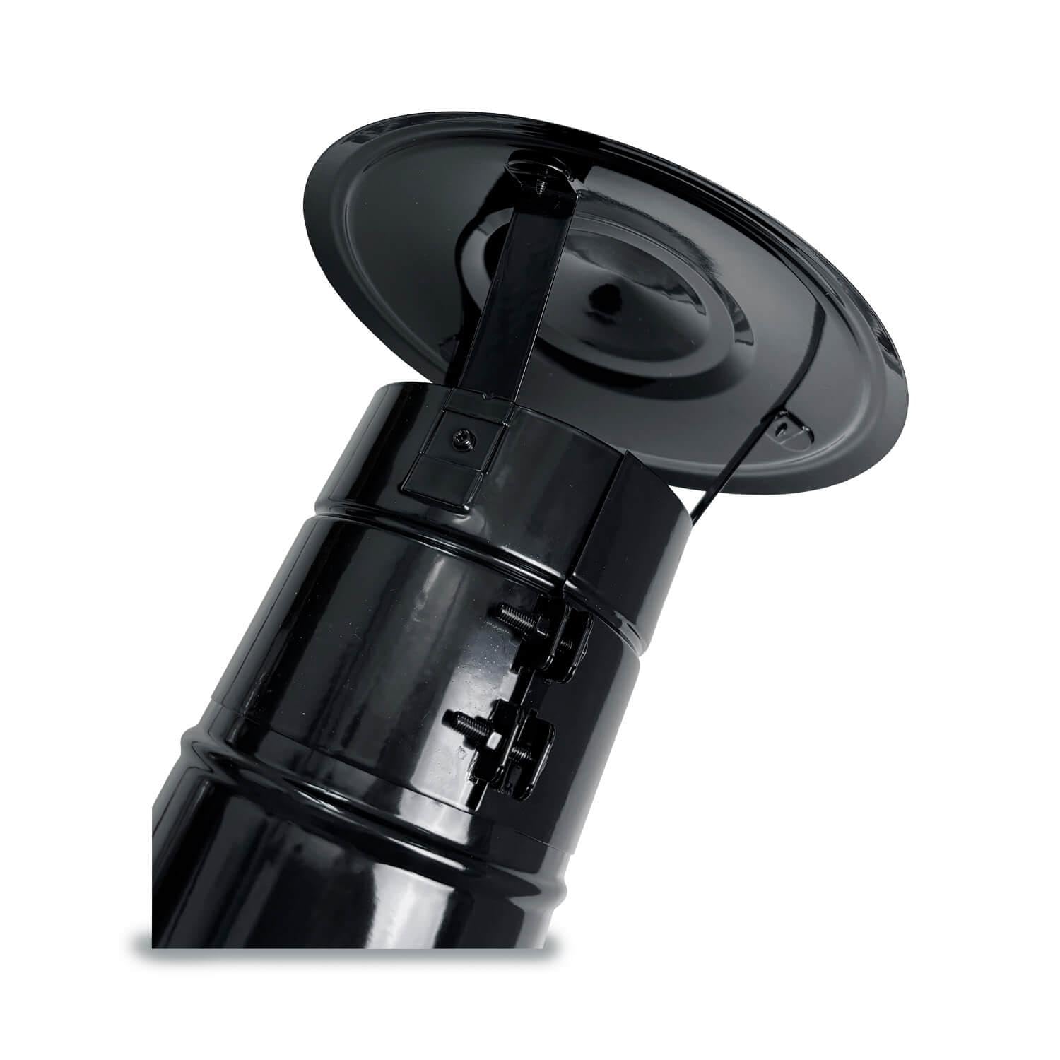 Sombrerete Fijo para chimeneas en Acero pintado en Negro - Serie lisa - 300 mm