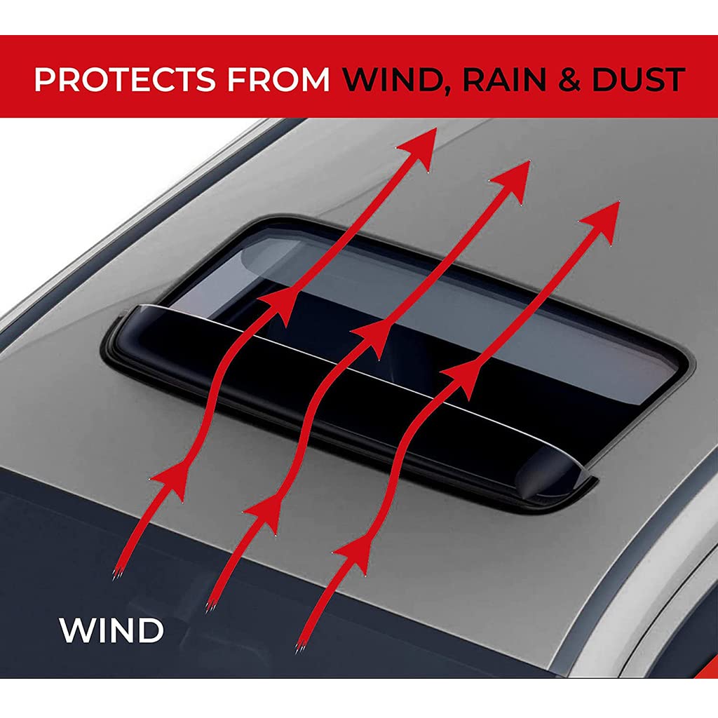 Auto Sonnendach Luftabweiser für Jeep Grand Cherokee 2000-2023,Schiebedach-Lünette Regenschutz Wind und geräuschreduzierendes Monddach Windabweiser Zubehör,110CM-112CM