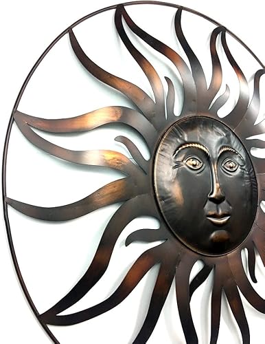 Miniatura 9 de Bellaa Decoración de pared de metal para interiores y exteriores, arte para el hogar, 35 x 35 pulgadas, cobre