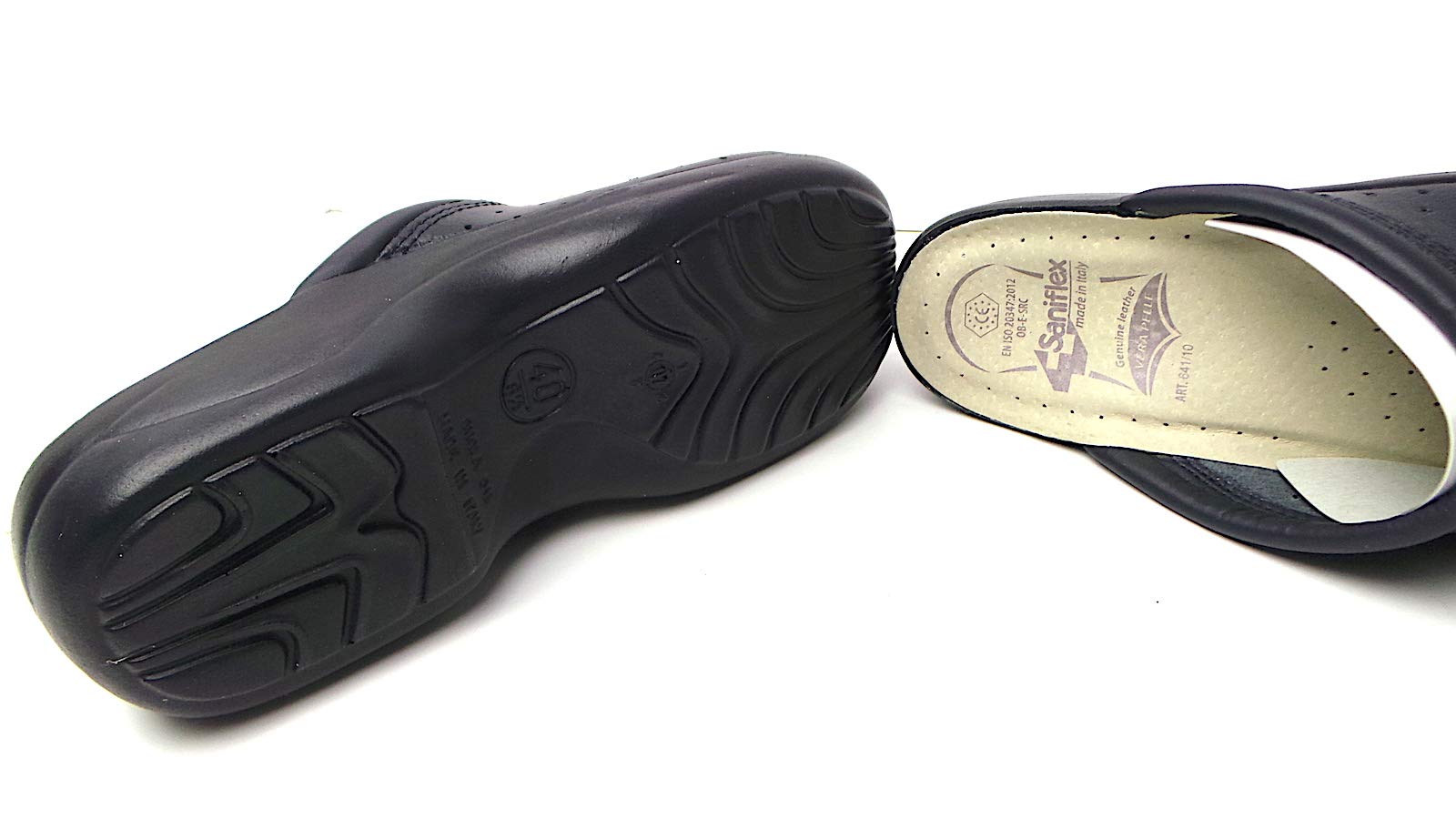641-10 Certificato Medico Zoccoli Sabot Pantofole Scarpe di Pelle, Donna