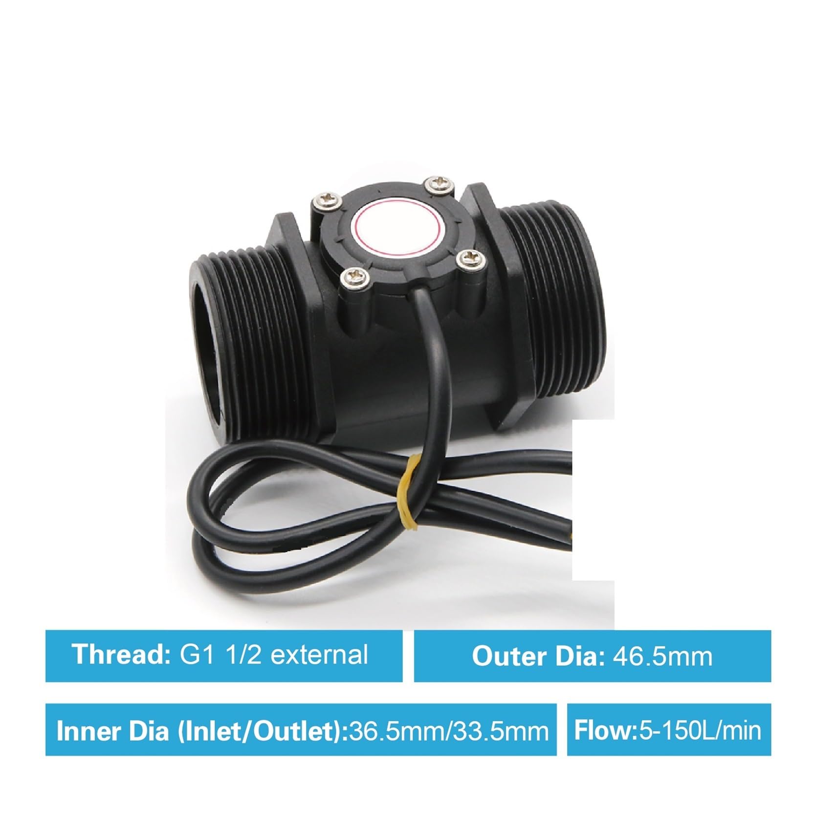Sensore di Flusso d'Acqua Misuratore ad Effetto Hall Liquido in Nylon(YF-DN40)