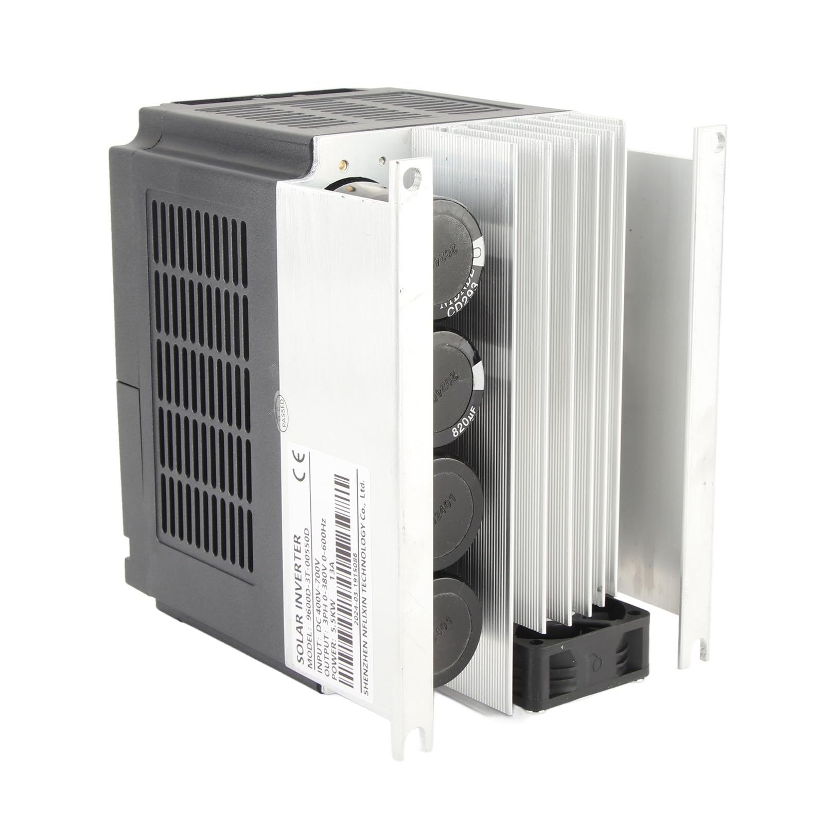 FTVOGUE NFLIXIN Azionamento a Frequenza Variabile Solare Fotovoltaico, Inverter VFD in Alluminio ABS 5,5KW 380V, Ingresso DC400-700V Uscita Trifase, per Controllo Elettrico Motore Monofase